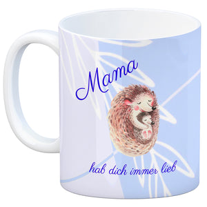 Mama hab dich immer lieb Kaffeebecher mit niedlichem Nilpferd in rosa