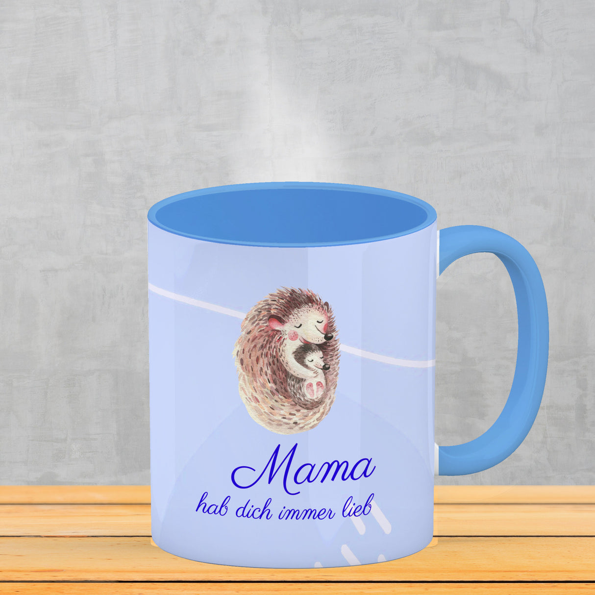 Mama hab dich immer lieb Kaffeebecher mit niedlichem Nilpferd in rosa