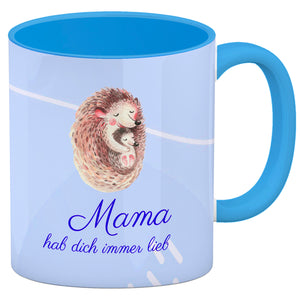 Mama hab dich immer lieb Kaffeebecher mit niedlichem Nilpferd in rosa