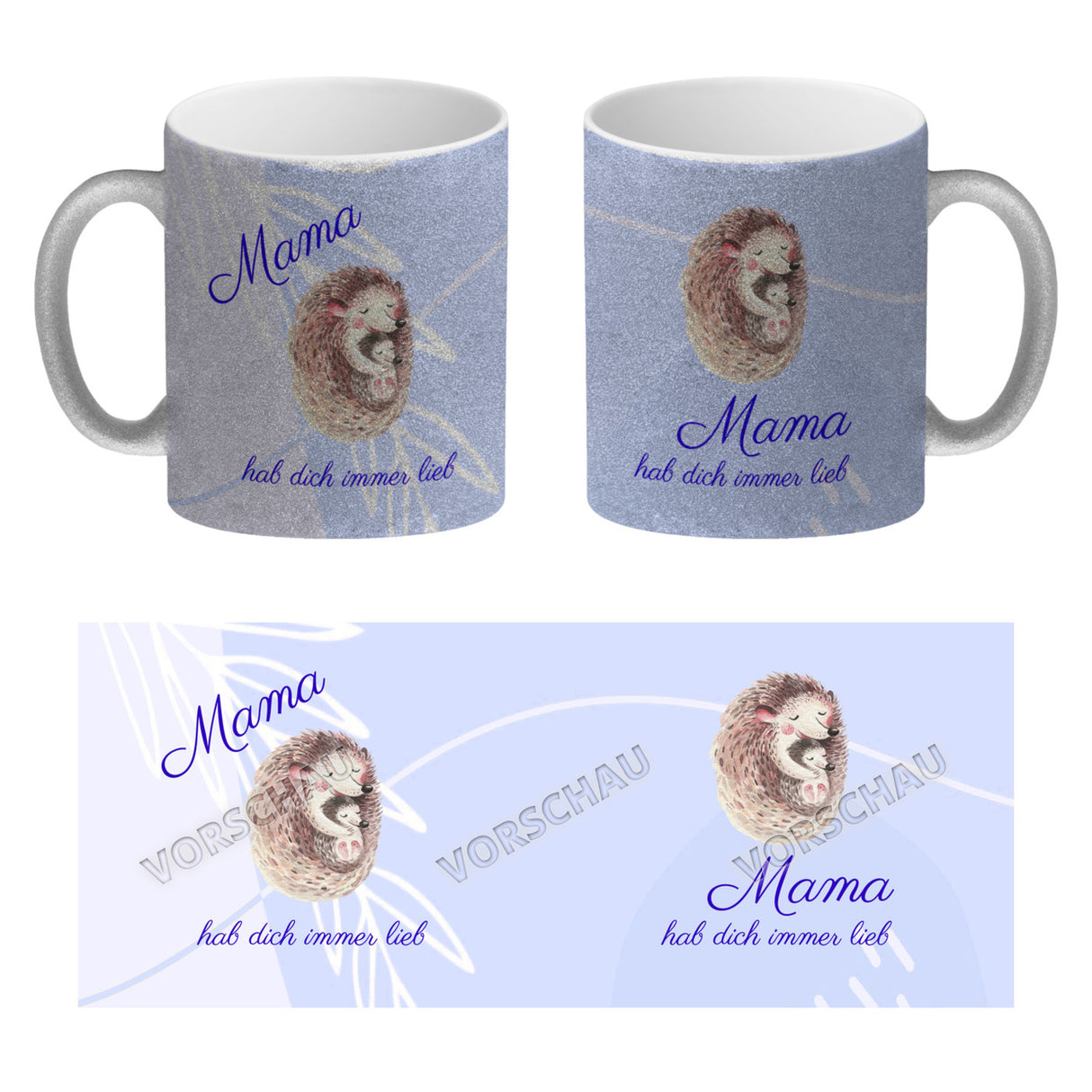 Mama hab dich immer lieb Kaffeebecher mit niedlichem Nilpferd in rosa