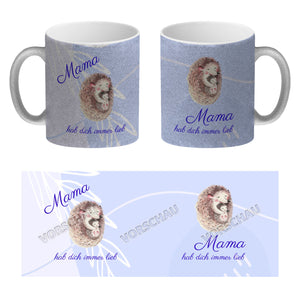 Mama hab dich immer lieb Kaffeebecher mit niedlichem Nilpferd in rosa