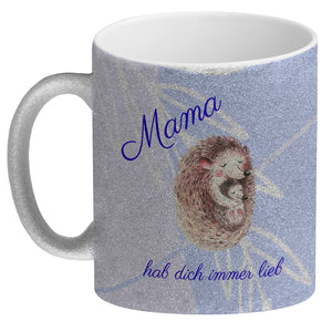 Mama hab dich immer lieb Kaffeebecher mit niedlichem Nilpferd in rosa
