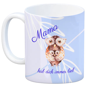 Mama hab dich immer lieb Kaffeebecher mit niedlichem Nilpferd in rosa