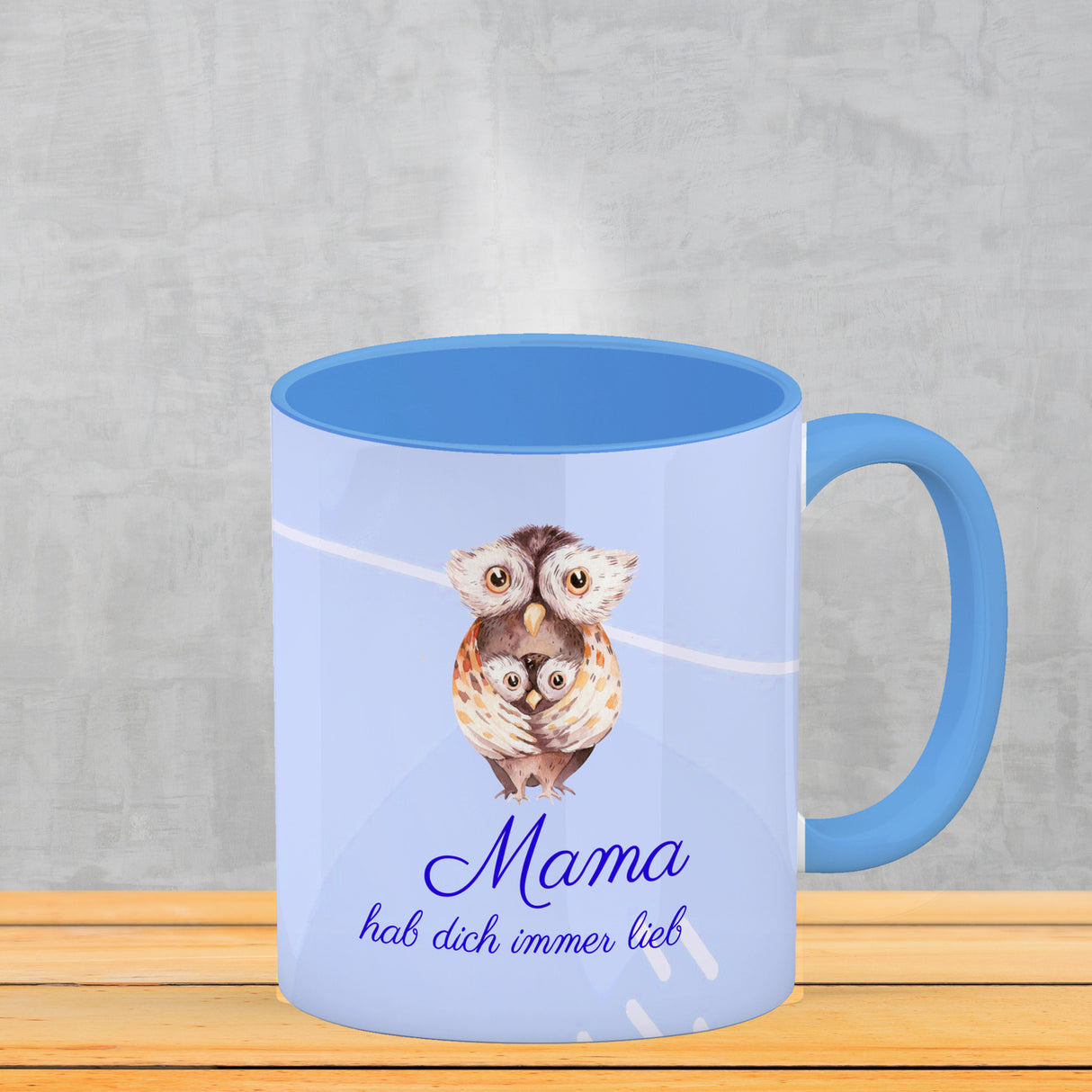 Mama hab dich immer lieb Kaffeebecher mit niedlichem Nilpferd in rosa