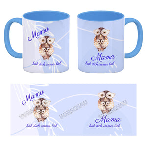 Mama hab dich immer lieb Kaffeebecher mit niedlichem Nilpferd in rosa