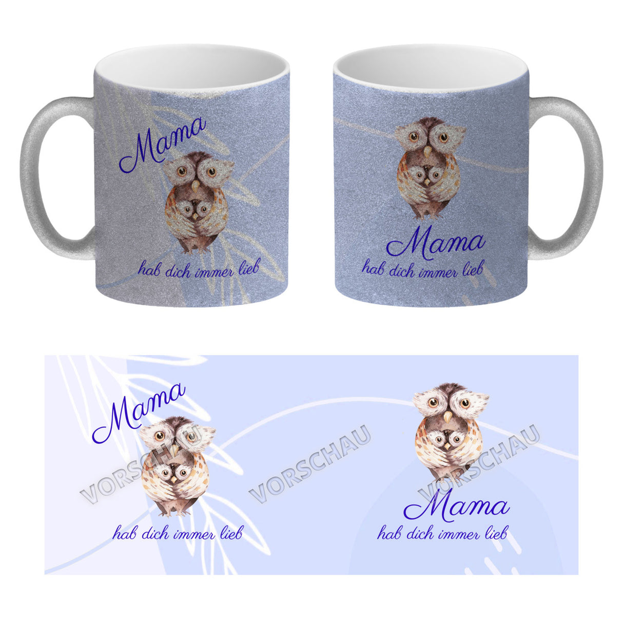 Mama hab dich immer lieb Kaffeebecher mit niedlichem Nilpferd in rosa