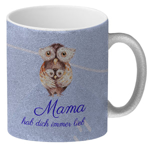 Mama hab dich immer lieb Kaffeebecher mit niedlichem Nilpferd in rosa