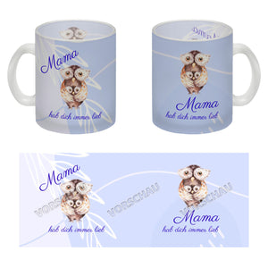 Mama hab dich immer lieb Kaffeebecher mit niedlichem Nilpferd in rosa