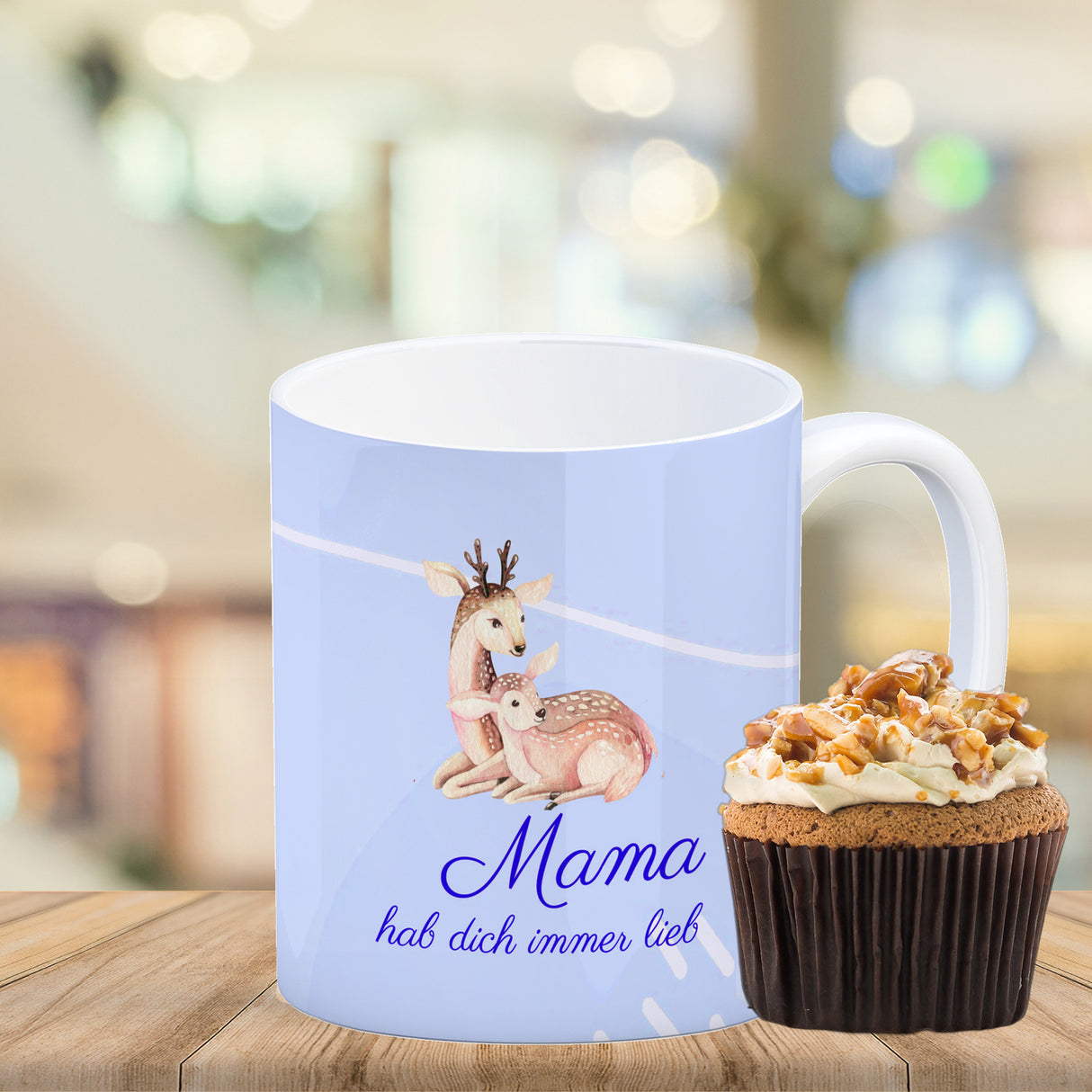 Mama hab dich immer lieb Kaffeebecher mit niedlichem Nilpferd in rosa