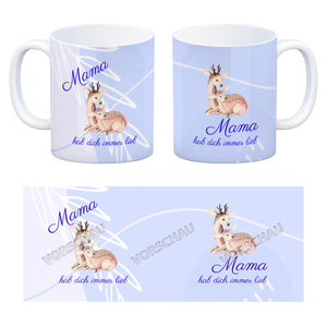 Mama hab dich immer lieb Kaffeebecher mit niedlichem Nilpferd in rosa