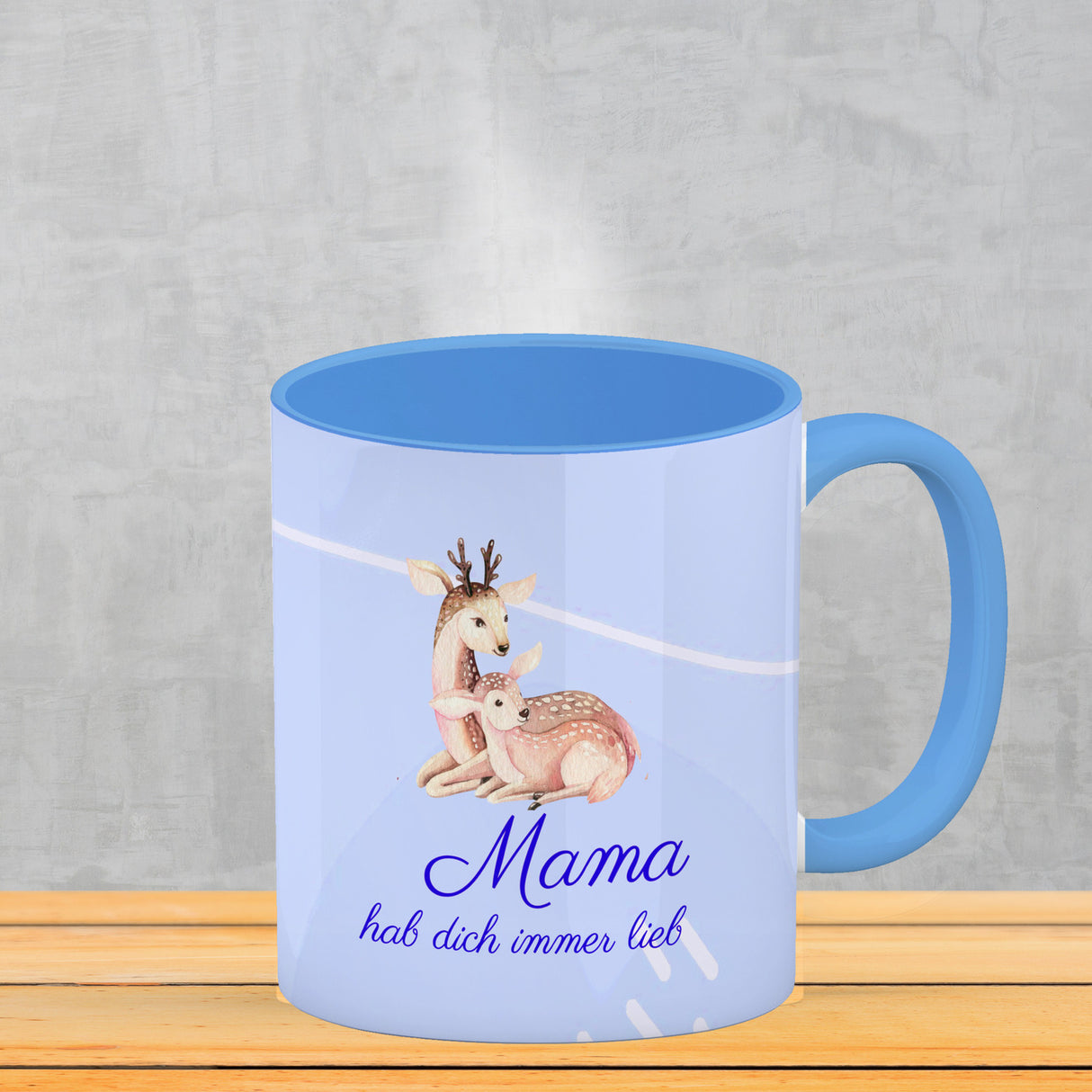 Mama hab dich immer lieb Kaffeebecher mit niedlichem Nilpferd in rosa