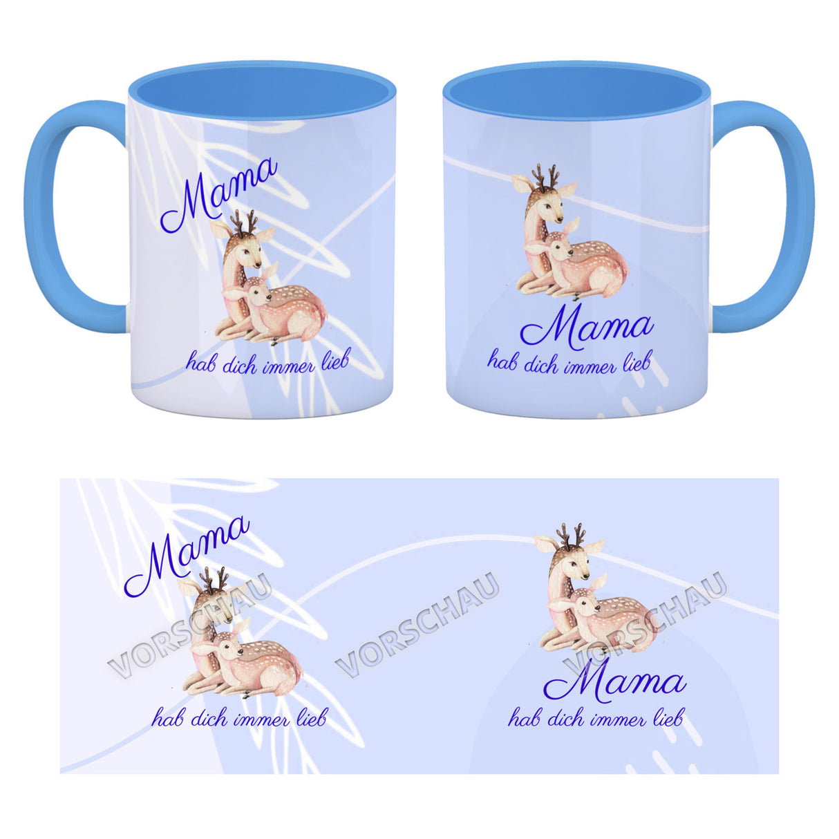 Mama hab dich immer lieb Kaffeebecher mit niedlichem Nilpferd in rosa