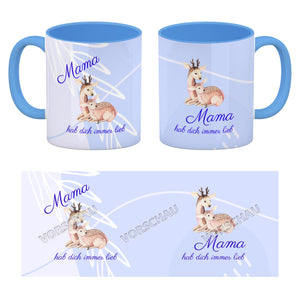 Mama hab dich immer lieb Kaffeebecher mit niedlichem Nilpferd in rosa