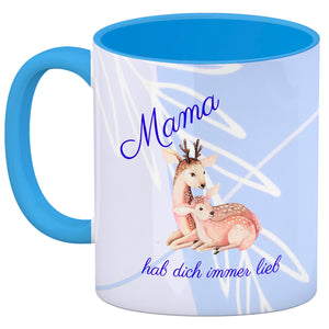 Mama hab dich immer lieb Kaffeebecher mit niedlichem Nilpferd in rosa