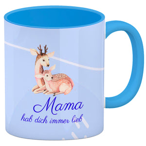 Mama hab dich immer lieb Kaffeebecher mit niedlichem Nilpferd in rosa