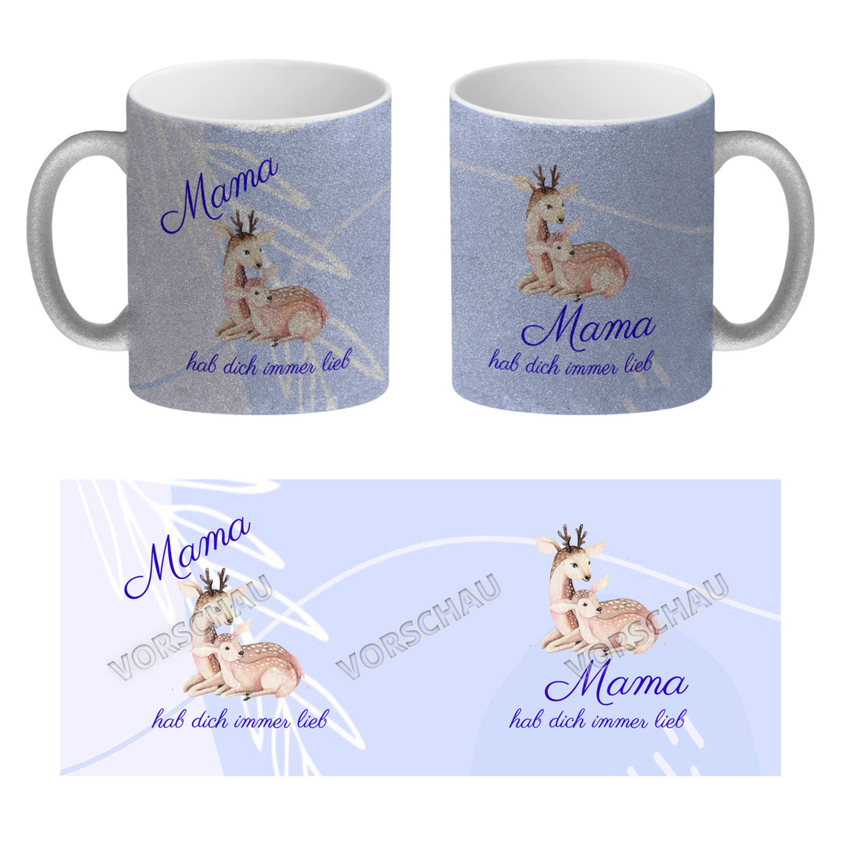 Mama hab dich immer lieb Kaffeebecher mit niedlichem Nilpferd in rosa