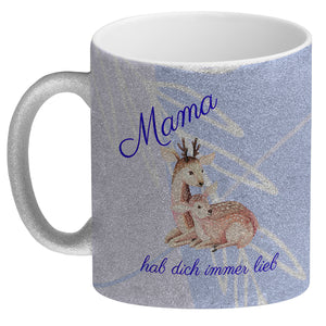 Mama hab dich immer lieb Kaffeebecher mit niedlichem Nilpferd in rosa