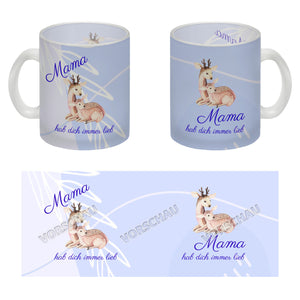 Mama hab dich immer lieb Kaffeebecher mit niedlichem Nilpferd in rosa