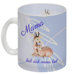 Mama hab dich immer lieb Kaffeebecher mit niedlichem Nilpferd in rosa