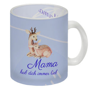Mama hab dich immer lieb Kaffeebecher mit niedlichem Nilpferd in rosa