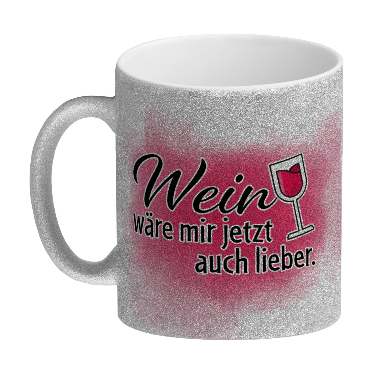 Wein wäre mir jetzt auch lieber - Kaffeebecher mit Weinglasmotiv