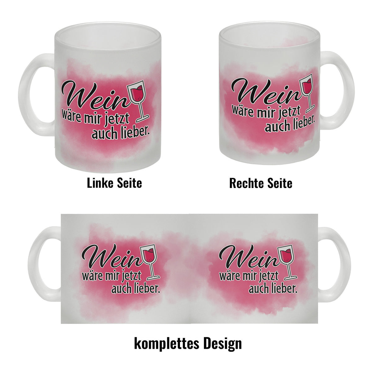 Wein wäre mir jetzt auch lieber - Kaffeebecher mit Weinglasmotiv