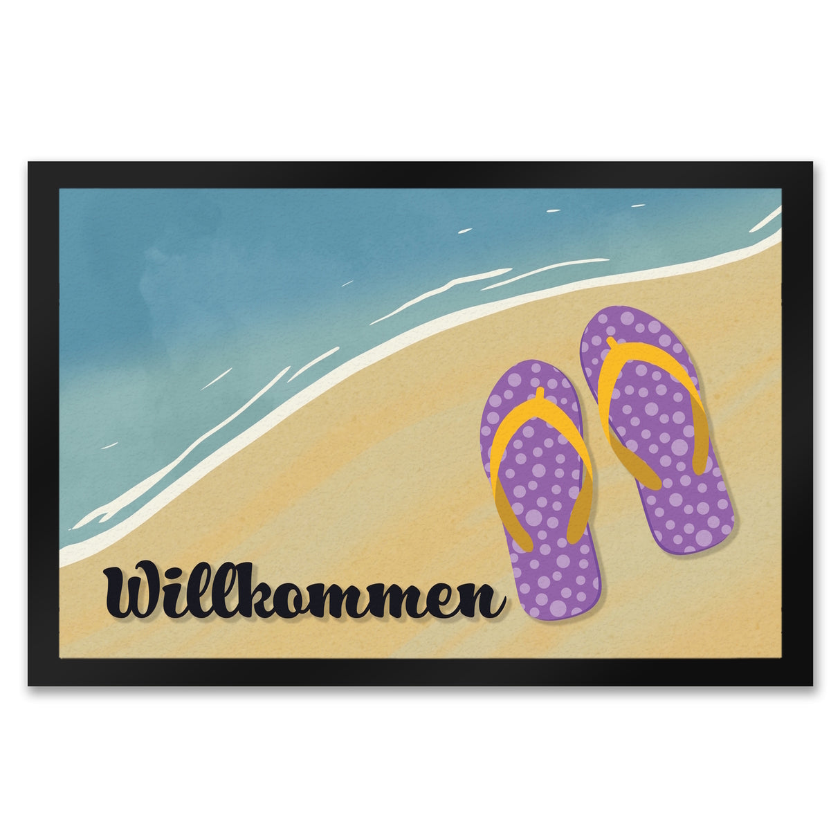 Willkommen - Fußmatte mit Strandmotiv