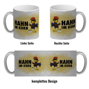 Hahn im Korb - Kaffeebecher mit coolem Cartoon-Hahn