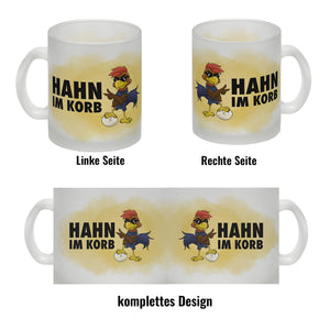 Hahn im Korb - Kaffeebecher mit coolem Cartoon-Hahn