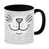 Katzengesicht Kaffeebecher mit süßem Lächeln einer Katze