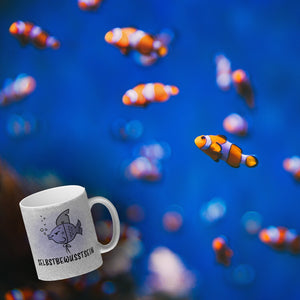 Selbstbewusstsein - Kaffeebecher mit dem gewitzten Fisch mit Haifischflosse