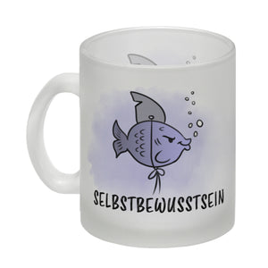 Selbstbewusstsein - Kaffeebecher mit dem gewitzten Fisch mit Haifischflosse