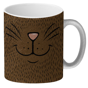 Katzengesicht Kaffeebecher mit süßem Lächeln einer Katze