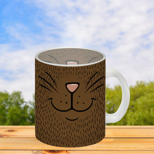 Katzengesicht Kaffeebecher mit süßem Lächeln einer Katze