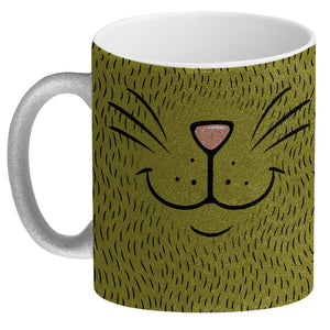 Katzengesicht Kaffeebecher mit süßem Lächeln einer Katze