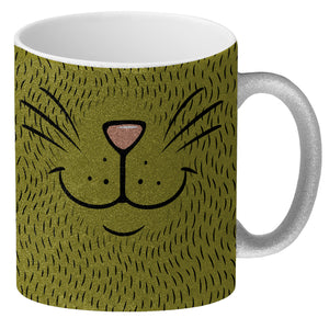 Katzengesicht Kaffeebecher mit süßem Lächeln einer Katze