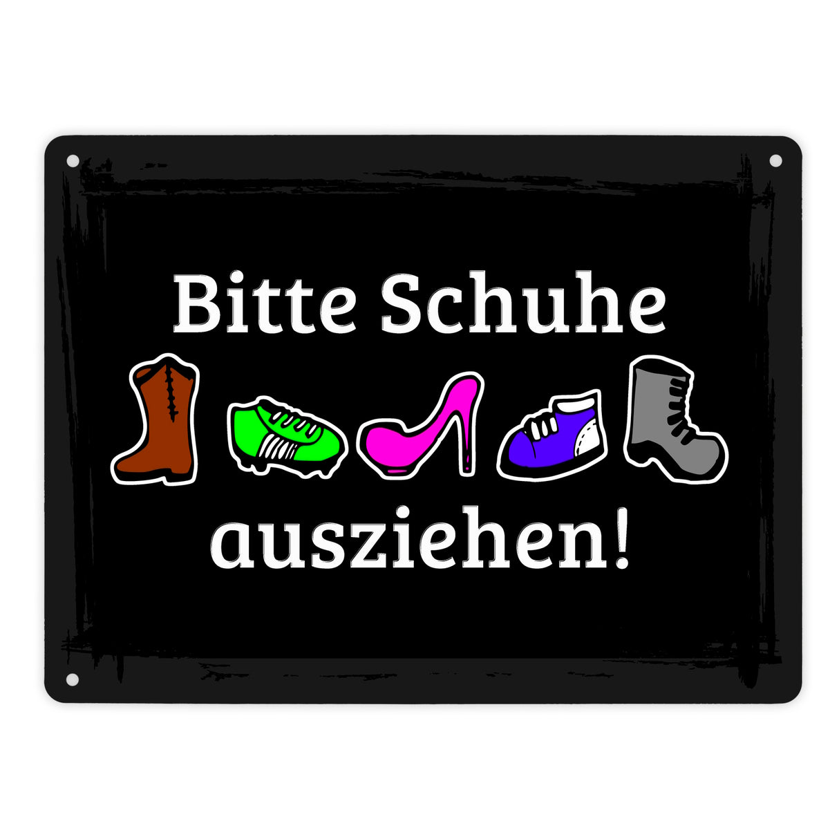 Bitte Schuhe ausziehen! Metallschild