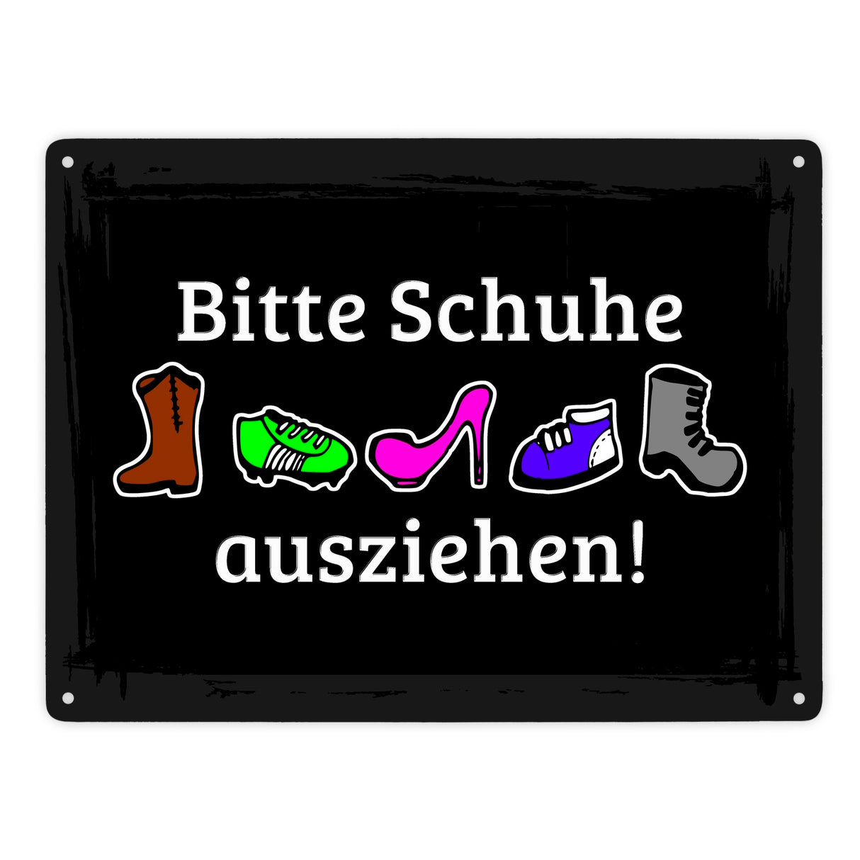 Bitte Schuhe ausziehen! Metallschild