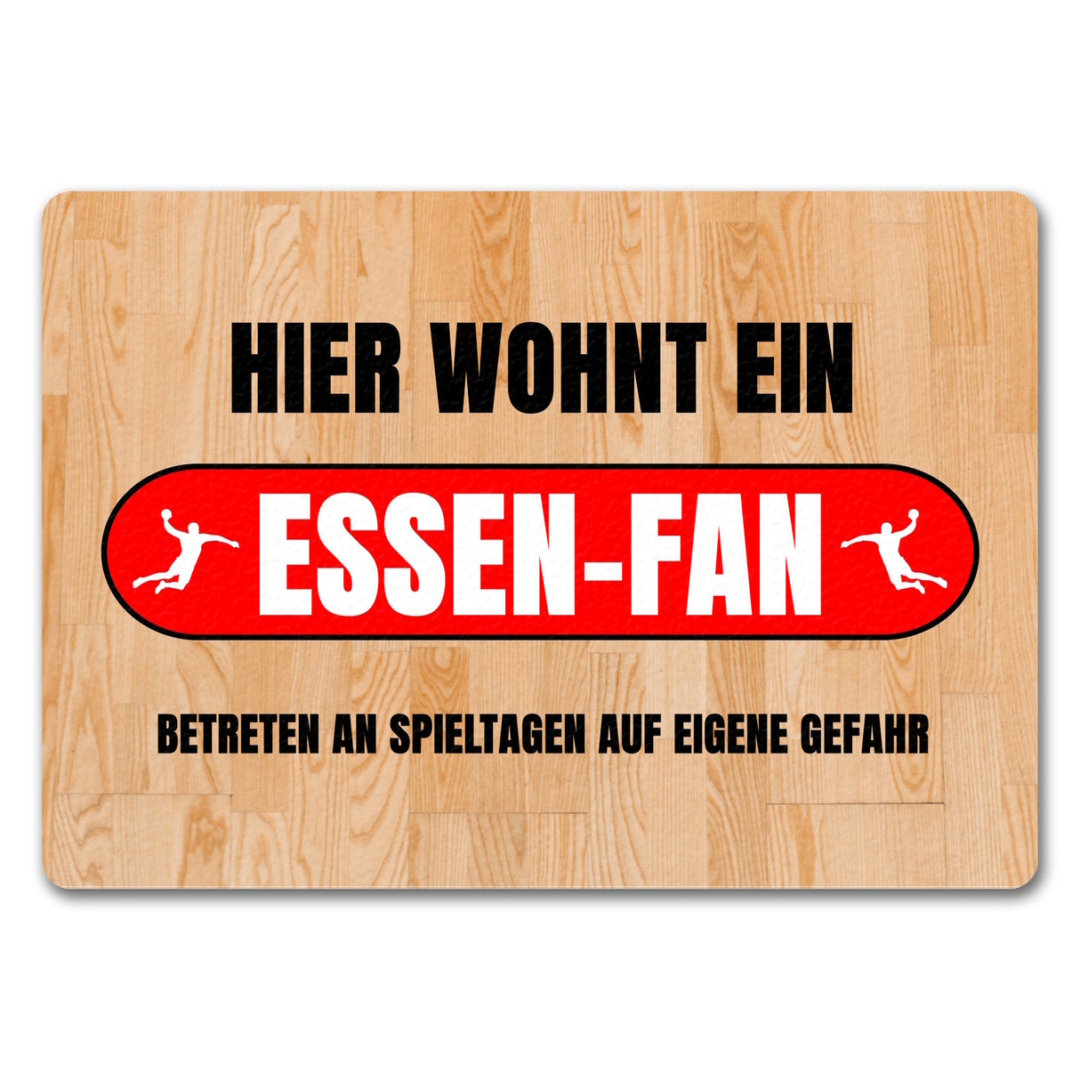 Hier wohnt ein Essen-Fan Fußmatte in 35x50 cm mit Turnhallenboden Motiv
