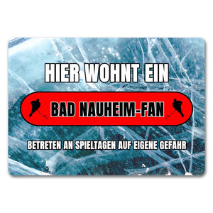 Hier wohnt ein Bad Nauheim-Fan Fußmatte in 35x50 cm mit Eishallen Boden-Motiv