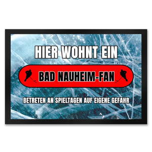 Hier wohnt ein Bad Nauheim-Fan Fußmatte in 35x50 cm mit Eishallen Boden-Motiv