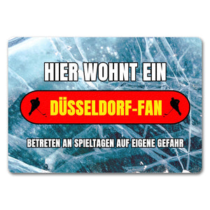 Hier wohnt ein Düsseldorf-Fan Fußmatte in 35x50 cm mit Eishallen Boden-Motiv