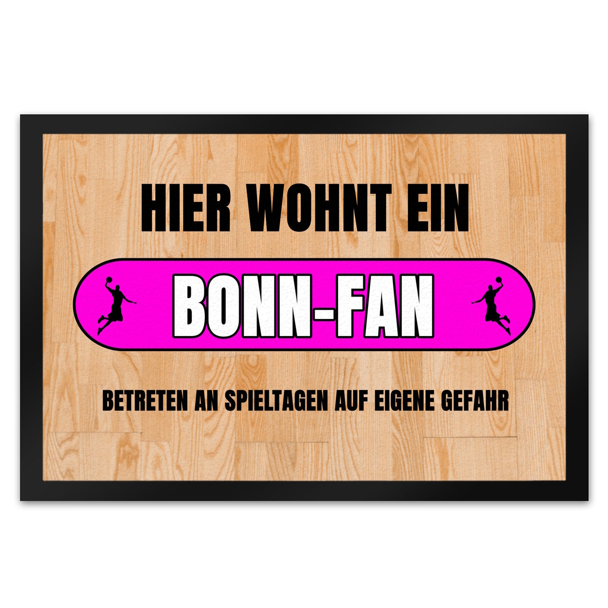 Hier wohnt ein Bonn-Fan Fußmatte in 35x50 cm mit Turnhallenboden Motiv