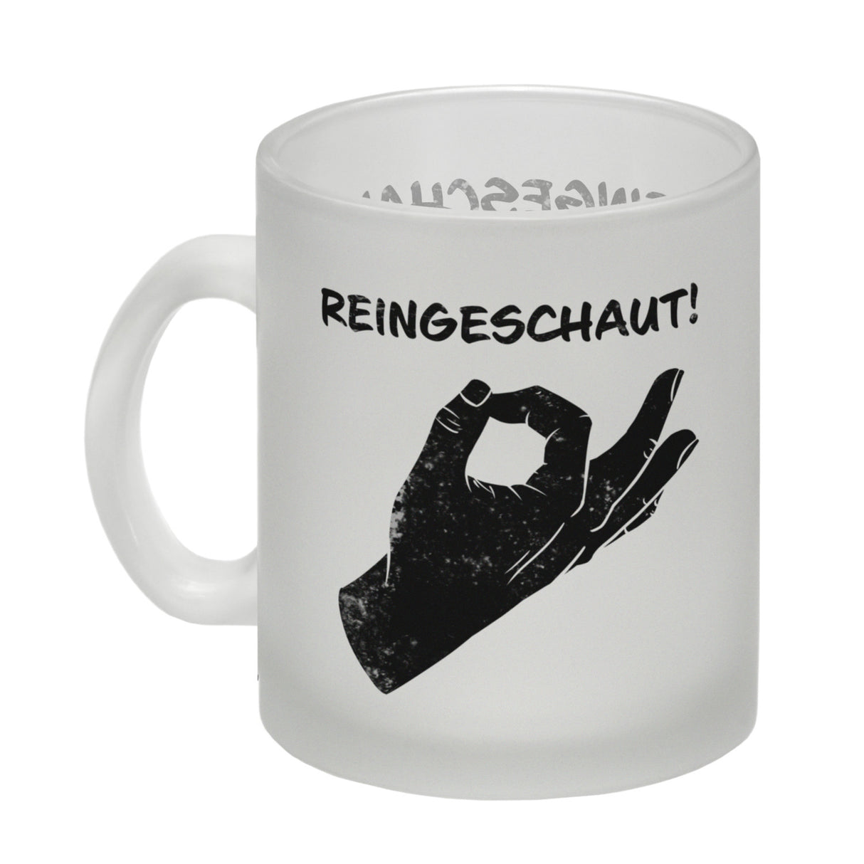 Reingeschaut! Kaffeebecher mit lustigem Streich