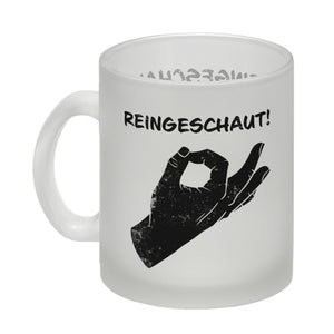 Reingeschaut! Kaffeebecher mit lustigem Streich