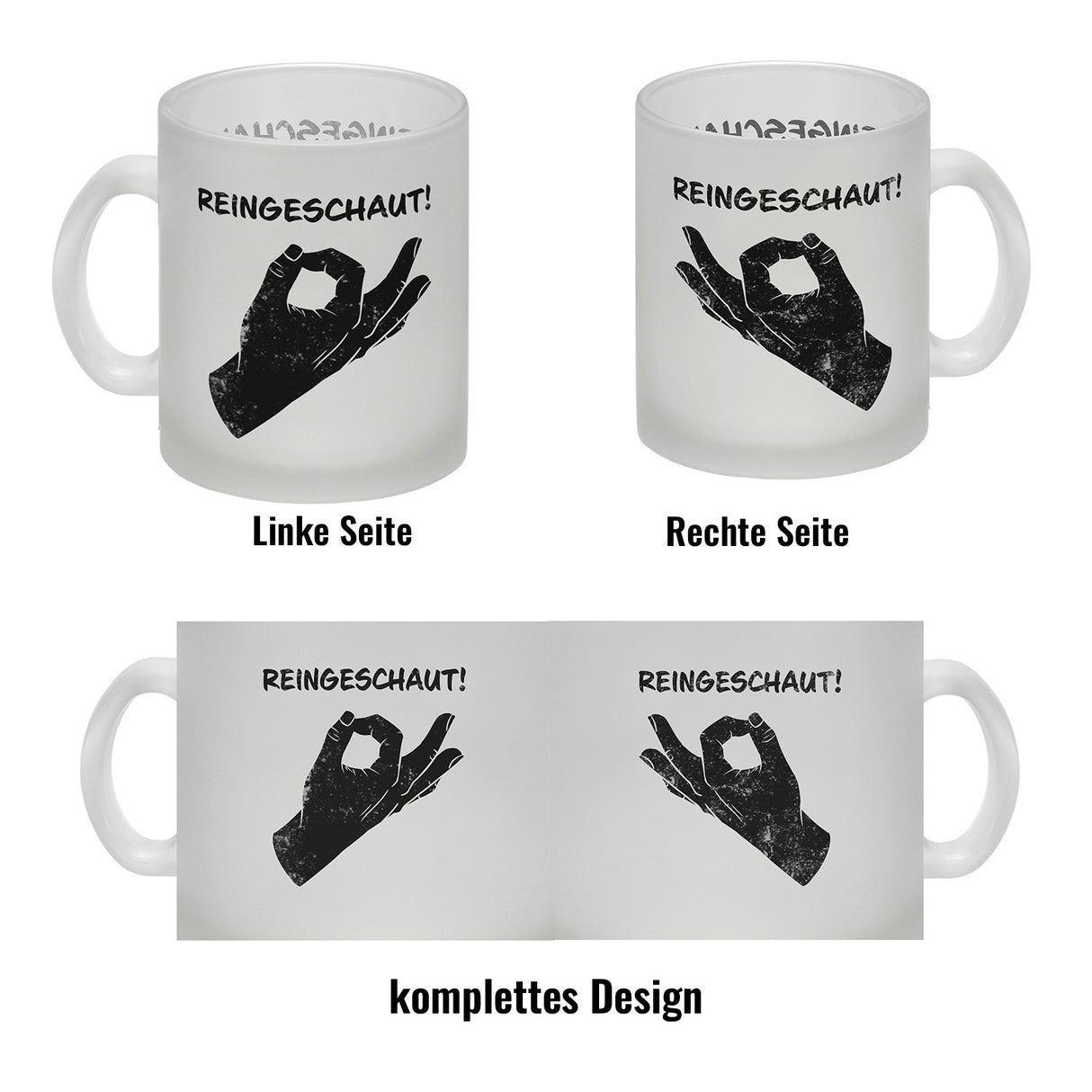 Reingeschaut! Kaffeebecher mit lustigem Streich
