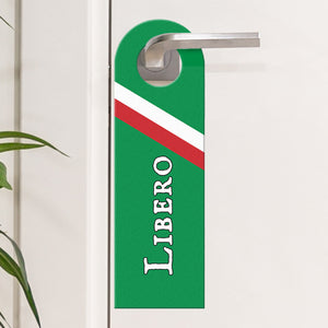 Türhänger auf italienisch Libero-Occupato -rot Italien Italia