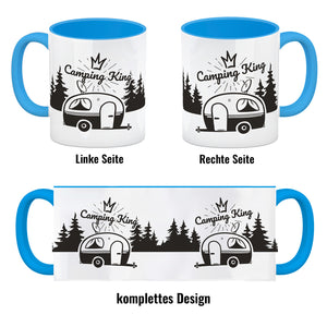 Camping King Kaffeebecher mit wunderschönen Reisemotiven