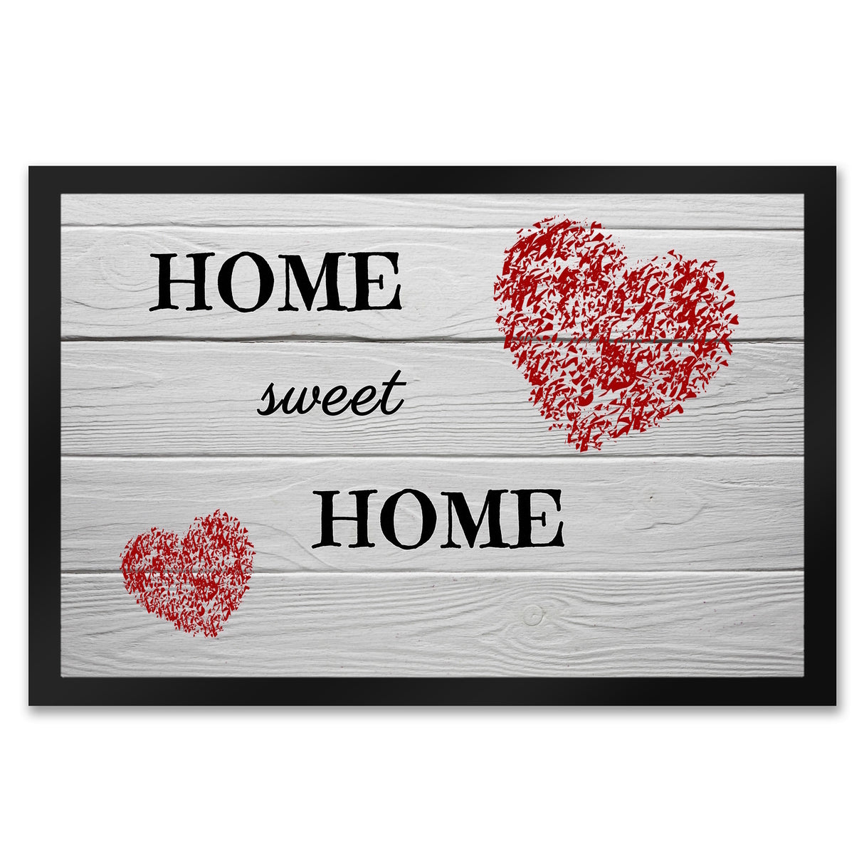 HOME sweet HOME Fußmatte in 35x50 cm mit Herz und in Holzoptik