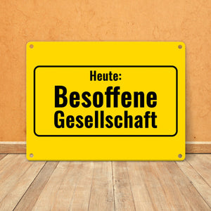 Metallschild in 15x20 cm mit Alkohol-Spruch 7 Bier sind auch ein Schnitzel